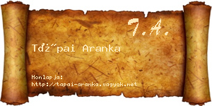 Tápai Aranka névjegykártya
